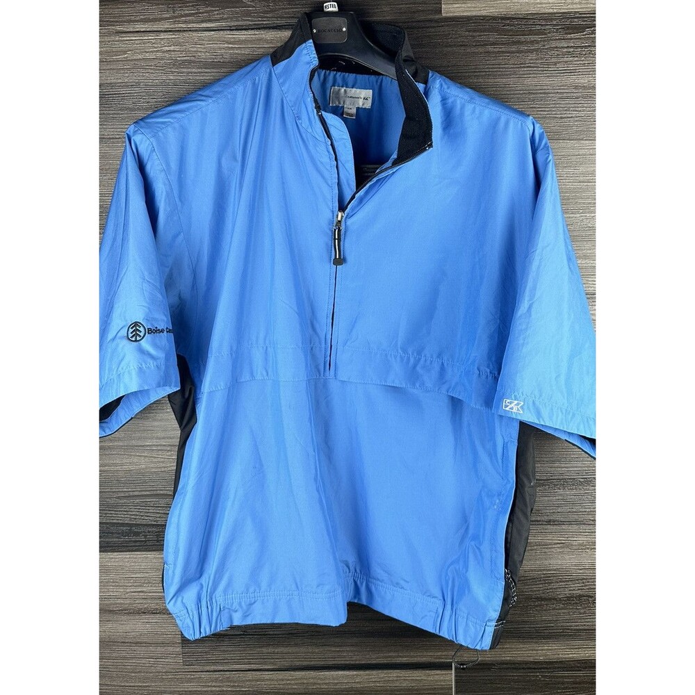 Mens Cutter Buck Wind Short Sleeve Windbreaker Pullover 1/4 Zip Large